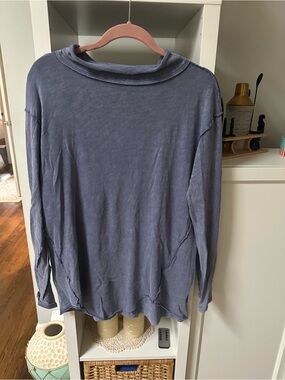 We The Free Washed Navy Crew Neck Top